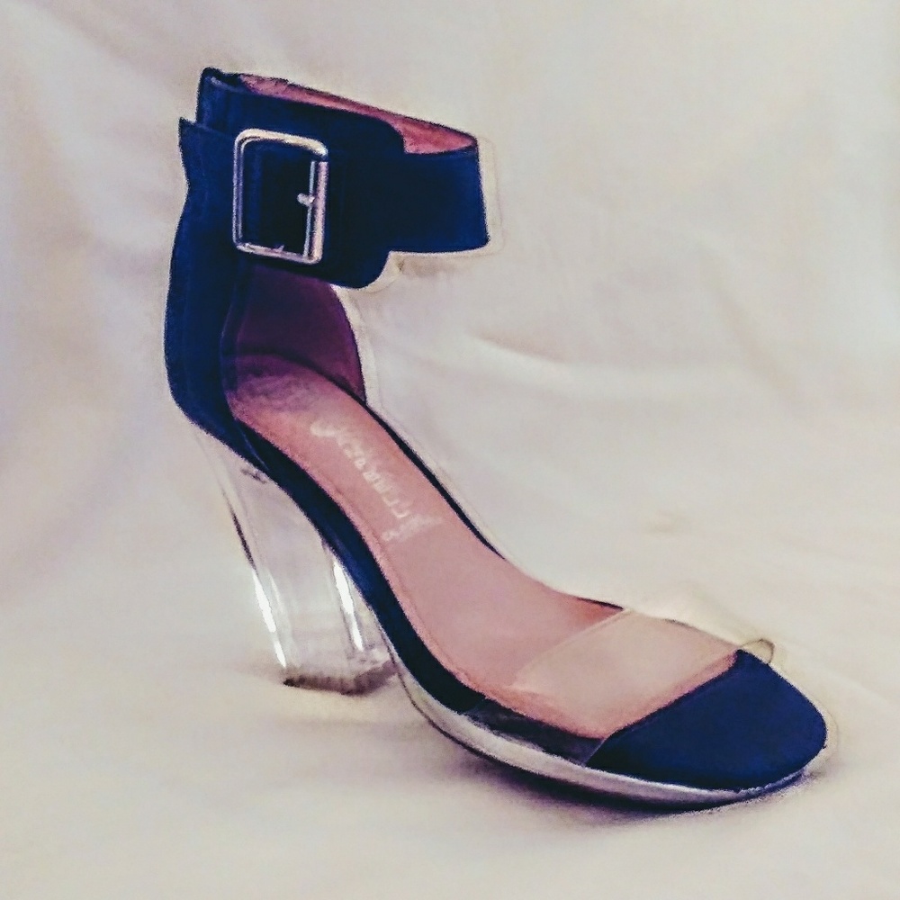 Jeffrey Campbell Soiree Black Silver Lucite Sandal